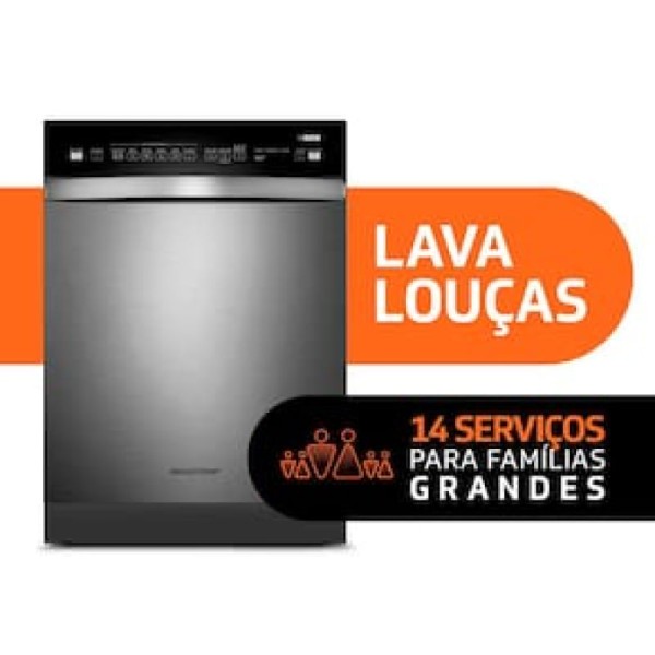 Encontraproduto.com.br - Lava-Louças Brastemp, 14 Serviços, Cesto para Talheres, Smart Sensor - BLF14AR