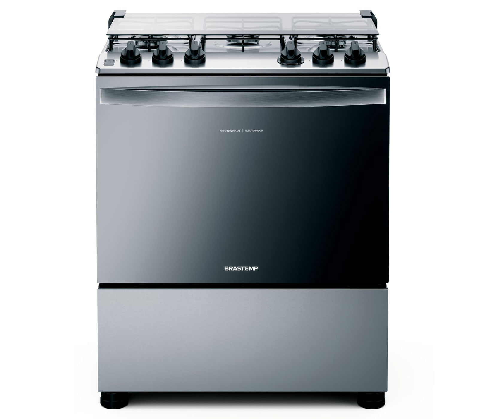 Encontraproduto.com.br - Fogão Brastemp 5 Bocas Cor Inox Com Botões Removíveis E Exclusivo Aro Protetor  - Outlet - BFS5NCR_OUT