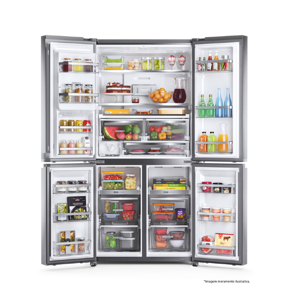 Encontraproduto.com.br - Geladeira Brastemp Inverse 4 Frost Free 543 litros cor Inox com Convertible Space   - BRO90AK
