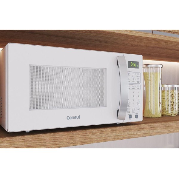 Encontraproduto.com.br - Micro-ondas Consul 32 Litros Branco com Menu Fácil - CMS46AB