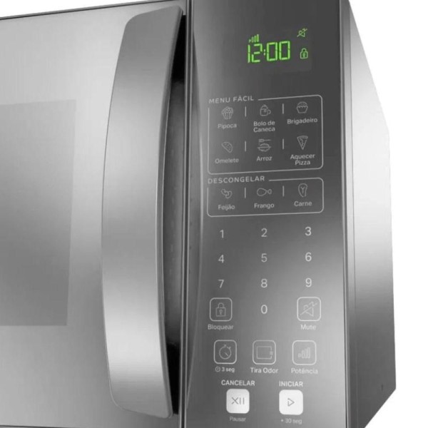Encontraproduto.com.br - Micro-ondas Consul CMS46AR Menu Fácil 32 Litros Cinza Espelhado 220V