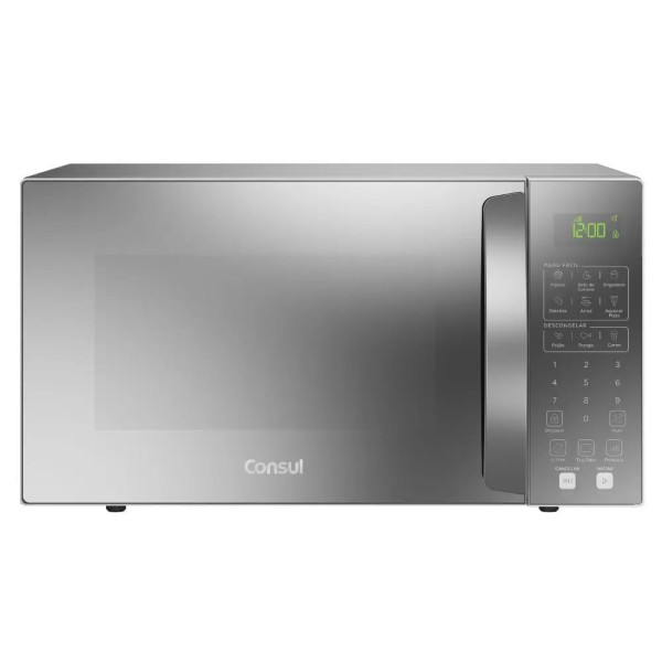 Encontraproduto.com.br - Micro-ondas Consul CMS46AR Menu Fácil 32 Litros Cinza Espelhado 220V