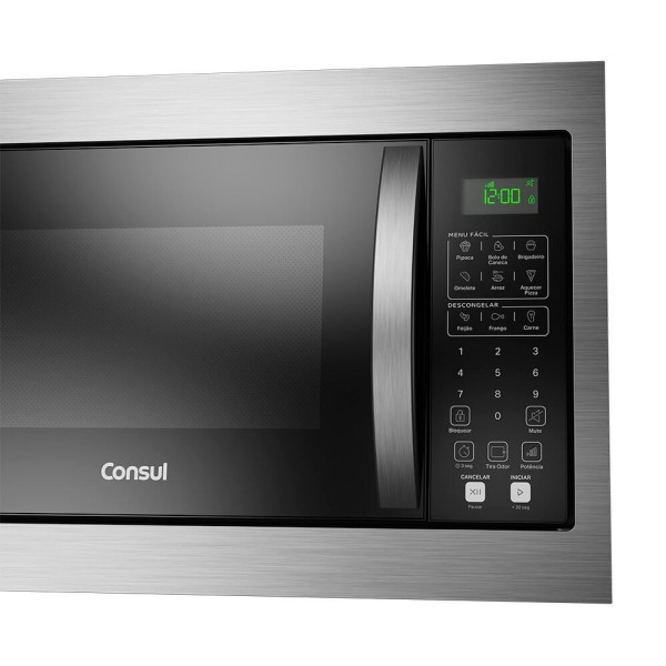 Encontraproduto.com.br - Microondas Consul de Embutir 32 Litros Preto com Design Moderno e Menu Fácil - CM146AE - 220V