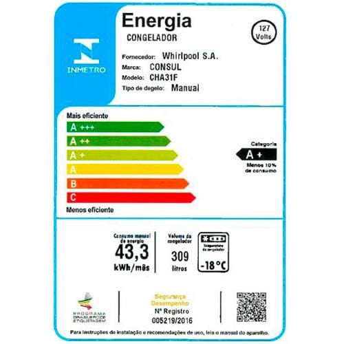 Encontraproduto.com.br - Freezer Horizontal Consul 309 Litros CHA31FB Branco 127 Volts