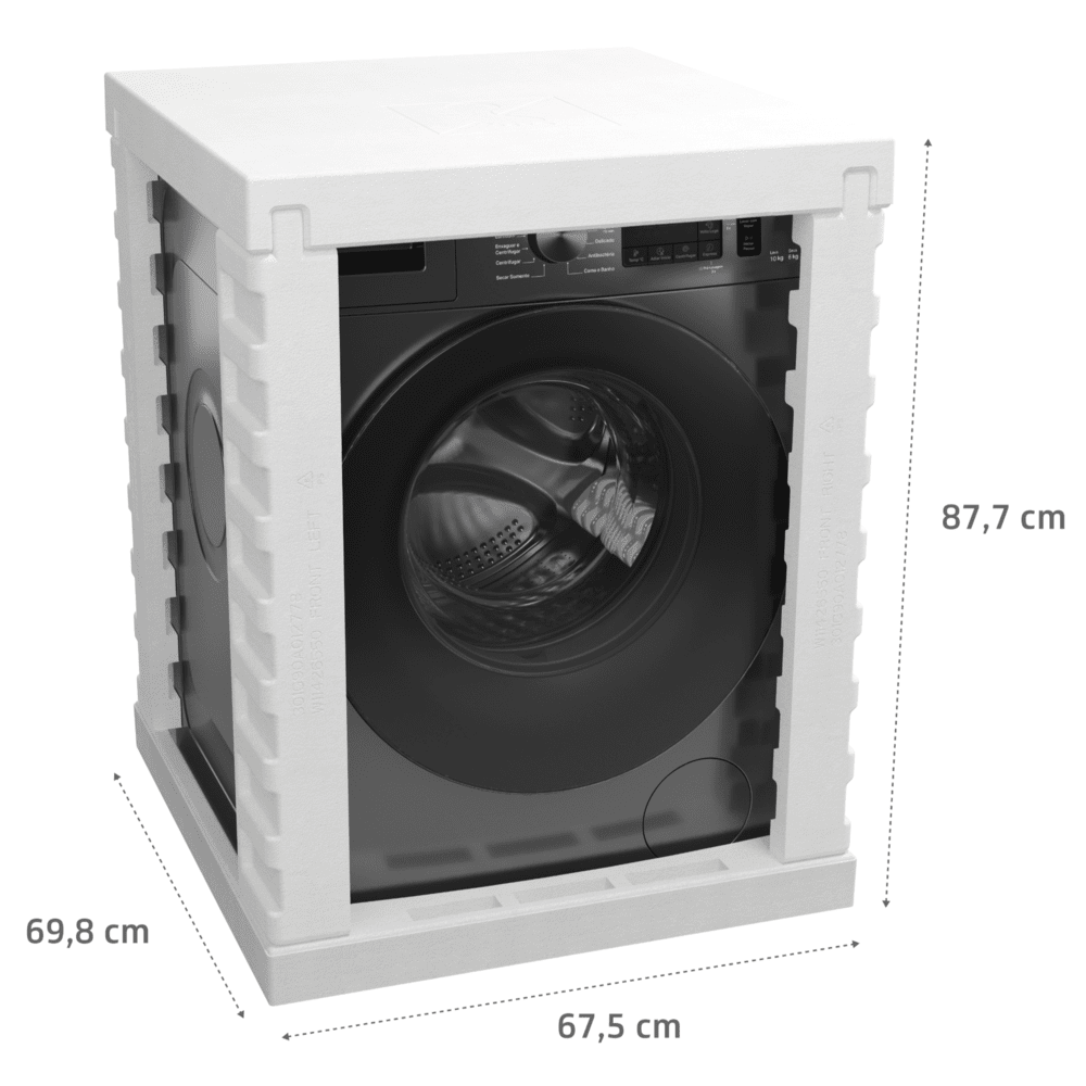 Encontraproduto.com.br - Lava e Seca Brastemp 10kg/6kg titanium com Smart Sensor, Lavar com Vapor e Função Secagem - BNO10AS