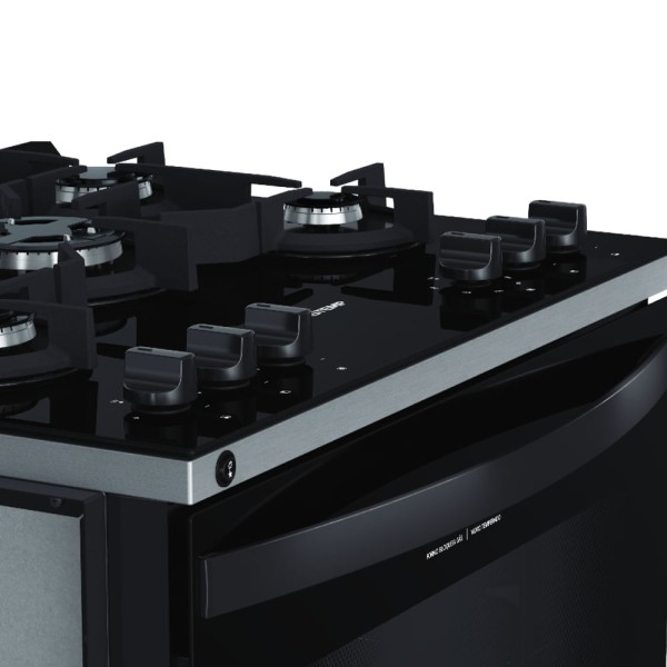Encontraproduto.com.br - Fogão Brastemp 5 Bocas de Embutir Preto com Mesa De Vidro e Turbo Chama - BYS5VCE