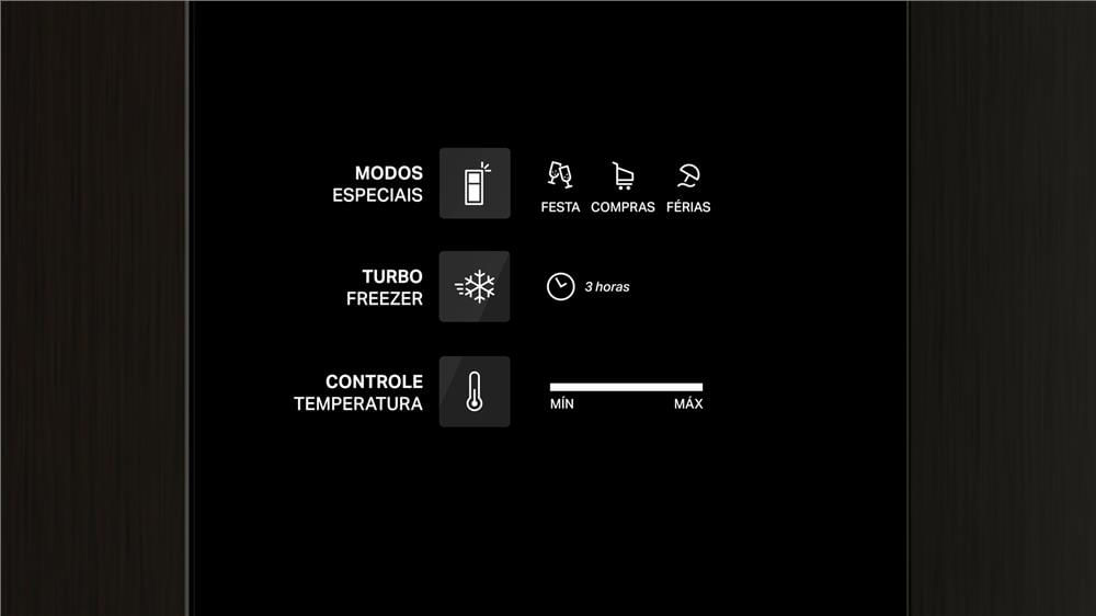 Encontraproduto.com.br - Geladeira Duplex Frost Free 461 litros A+++ cor Black Inox com tecnologia Turbo Control e Fresh Box - BRM56FE
