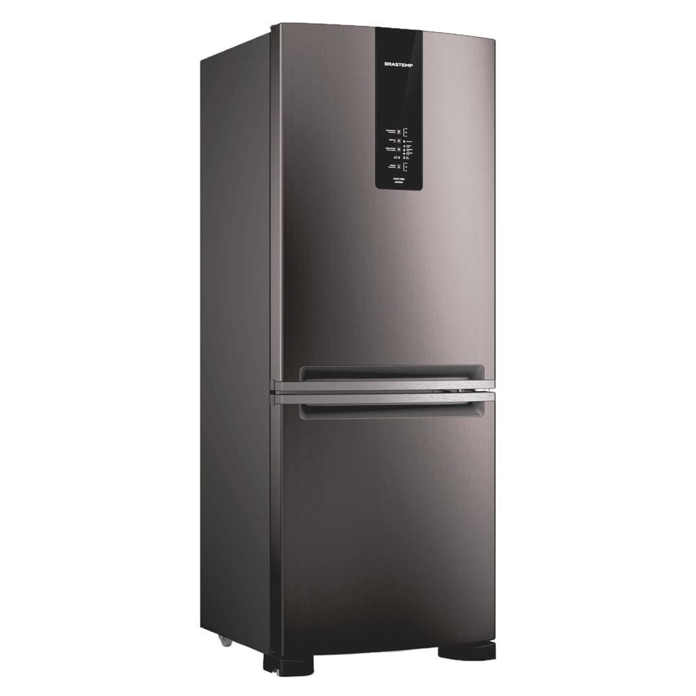 Encontraproduto.com.br - Geladeira Brastemp Eclipse Collection Frost Free Inverse A+++ 447 litros cor Black Inox com Smart Flow e Fresh Box - BRE57FE