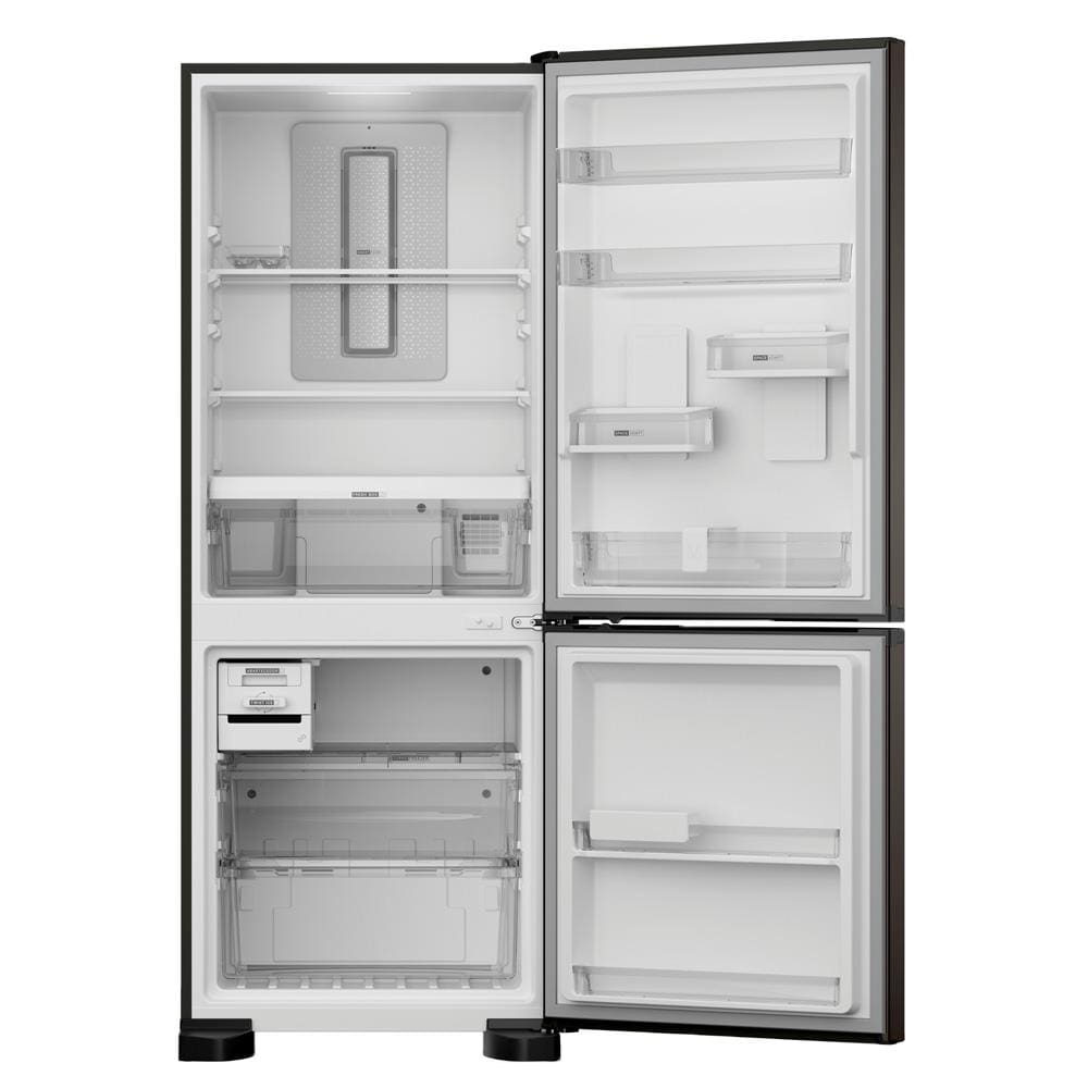 Encontraproduto.com.br - Geladeira Brastemp Eclipse Collection Frost Free Inverse A+++ 447 litros cor Black Inox com Smart Flow e Fresh Box - BRE57FE
