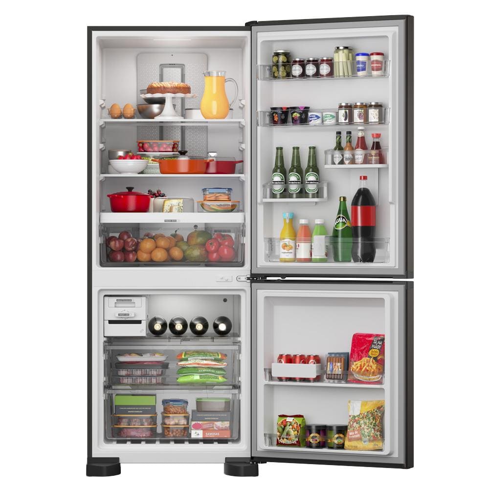 Encontraproduto.com.br - Geladeira Brastemp Eclipse Collection Frost Free Inverse A+++ 447 litros cor Black Inox com Smart Flow e Fresh Box - BRE57FE