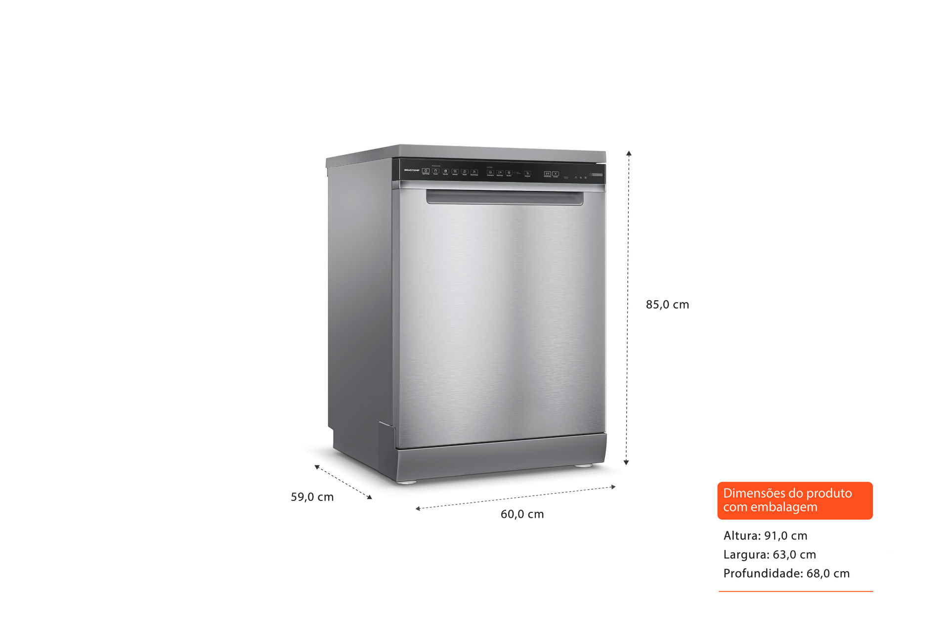 Encontraproduto.com.br - Lava-louças 15 serviços Brastemp com Smart Sensor - BLF61AR