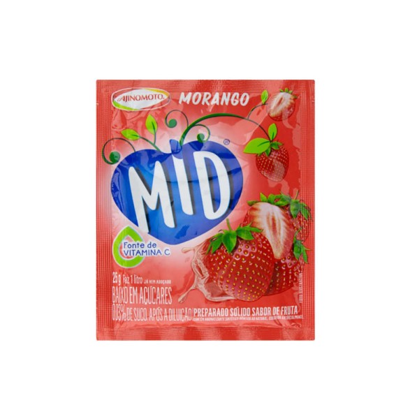 Encontraproduto.com.br - Refresco em Pó MID de Morango Pacote 25g