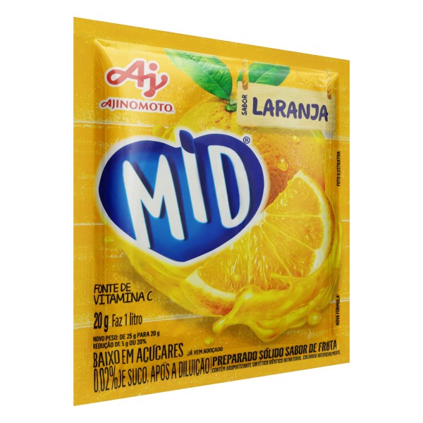 Encontraproduto.com.br - Refresco em Pó Mid Laranja Envelope com 20g
