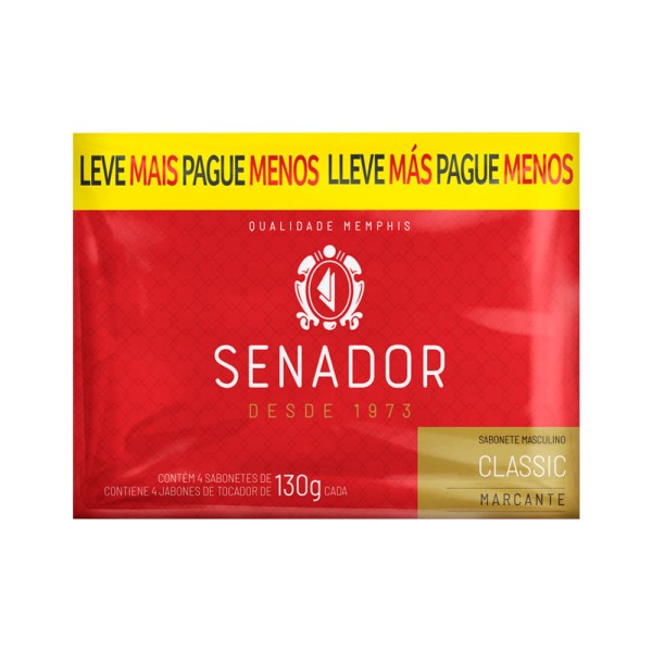 Encontraproduto.com.br - Sabonete em Barra Senador Classic 130g | Com 4 Unidades