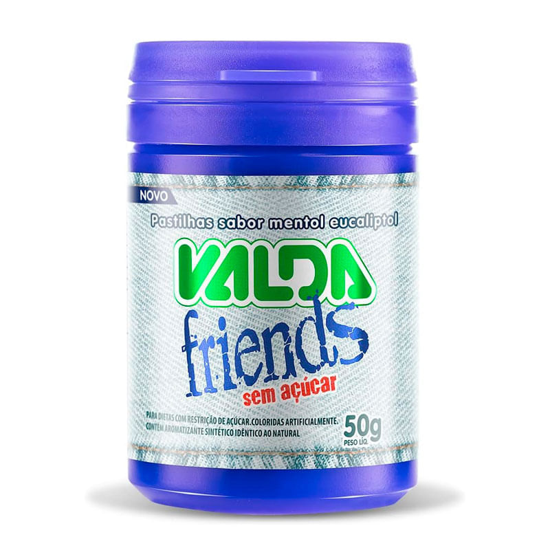 Encontraproduto.com.br - Pastilhas Mentol Eucalipto Zero Açúcar Valda Friends Frasco 50g
