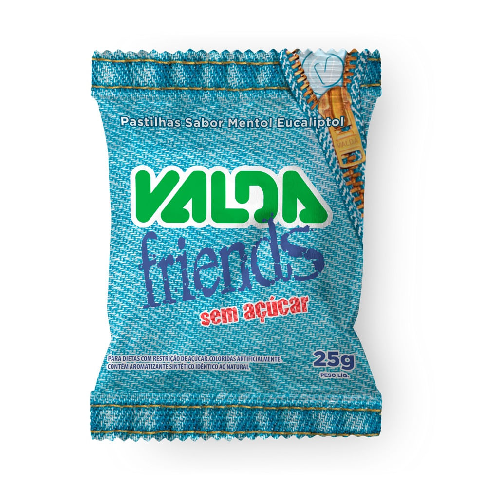 Encontraproduto.com.br - Valda Friends Sem Açúcar Pastilhas 25g