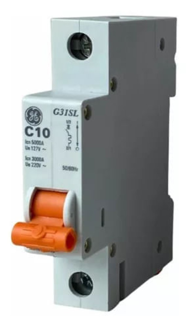 Encontraproduto.com.br - Disjuntor Unipolar Monofasico Din 1P 10A 220v Curva C 3Ka Ge