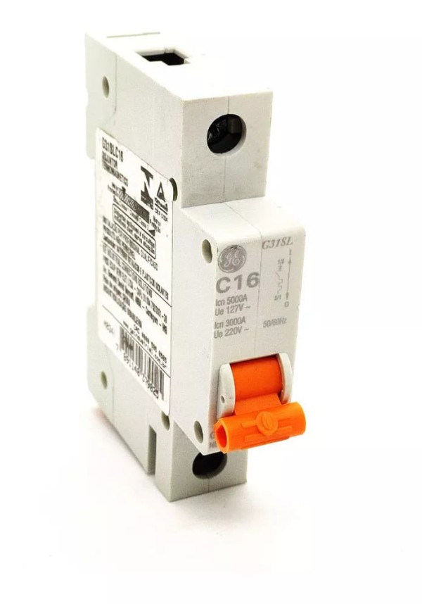 Encontraproduto.com.br - Disjuntor Unipolar Monofasico Din 1P 16A 220v Curva C 3Ka Ge