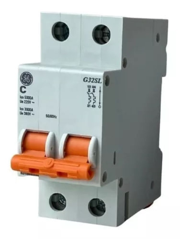Disjuntor Bipolar Din 2P 10A 220v Curva C 3Ka Ge