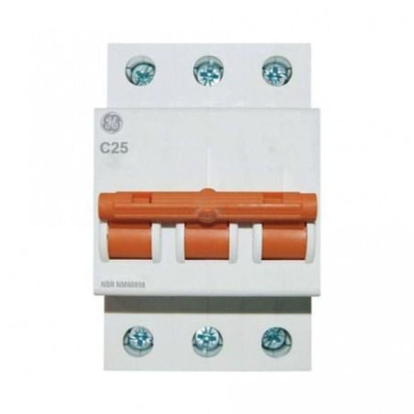 Encontraproduto.com.br - Disjuntor Tripolar Din 3P 25A 220v Curva C 3Ka Ge