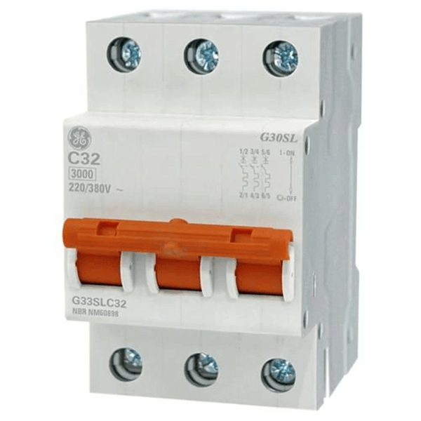Disjuntor Tripolar Din 3P 63A 220v Curva C 5Ka G33SLC63 GE