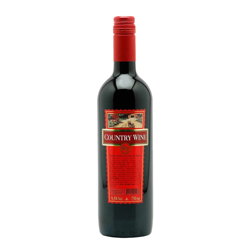 Encontraproduto.com.br - Vinho Nacional Country Wine Serra Gaúcha Tinto Suave 750ml