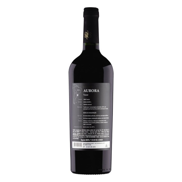 Encontraproduto.com.br - Vinho Tinto Seco Reserva Aurora Tannat Serra Gaúcha 750 Ml