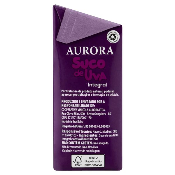 Encontraproduto.com.br - Suco Aurora Integral Uva 200ml