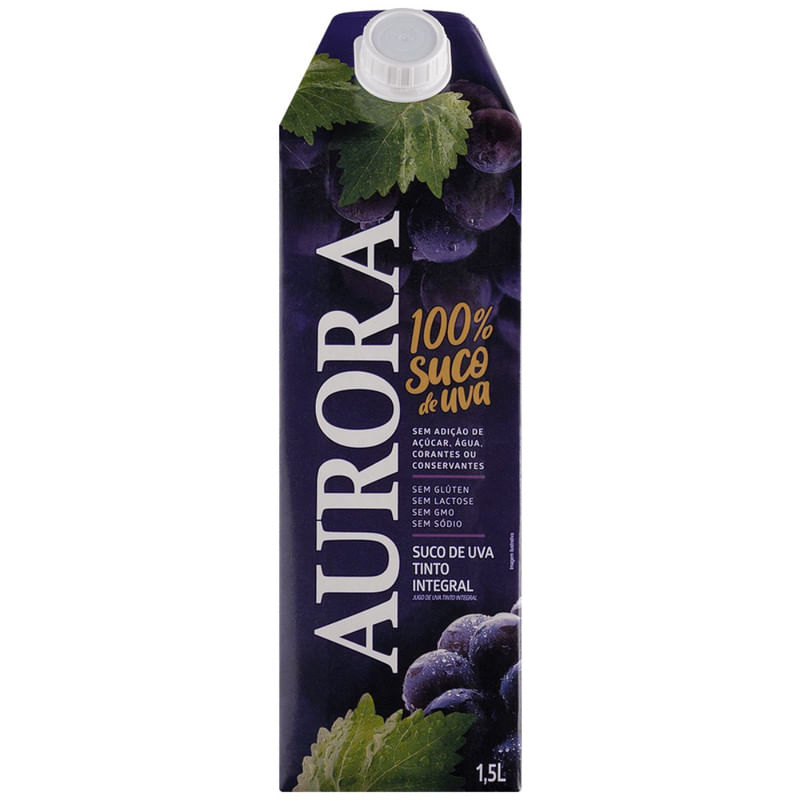 Encontraproduto.com.br - Suco Integral de Uva Aurora Tinto TP com 1,5L