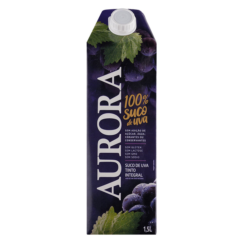 Encontraproduto.com.br - Suco Integral de Uva Aurora Tinto TP com 1,5L