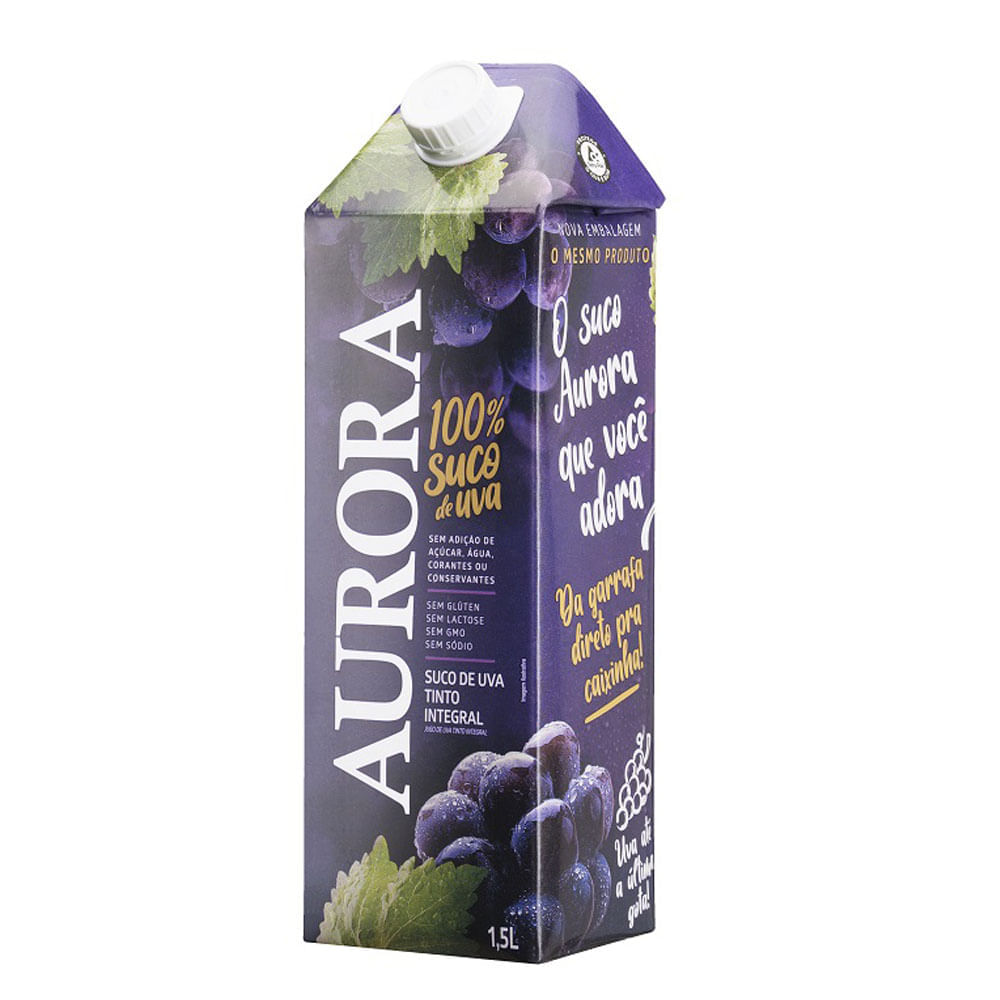 Encontraproduto.com.br - Suco Integral de Uva Aurora Tinto TP com 1,5L