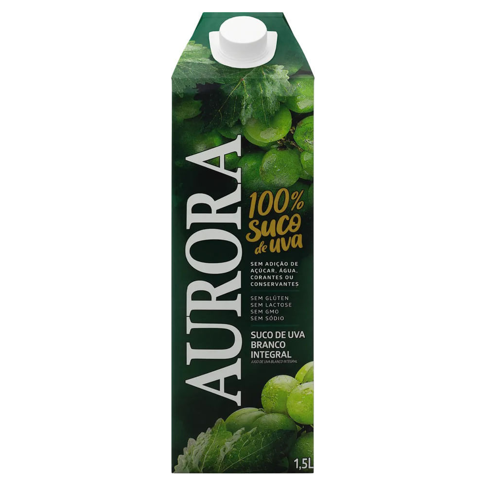 Encontraproduto.com.br - Suco Integral Aurora Uva Branco Tetra Pak 1,5L