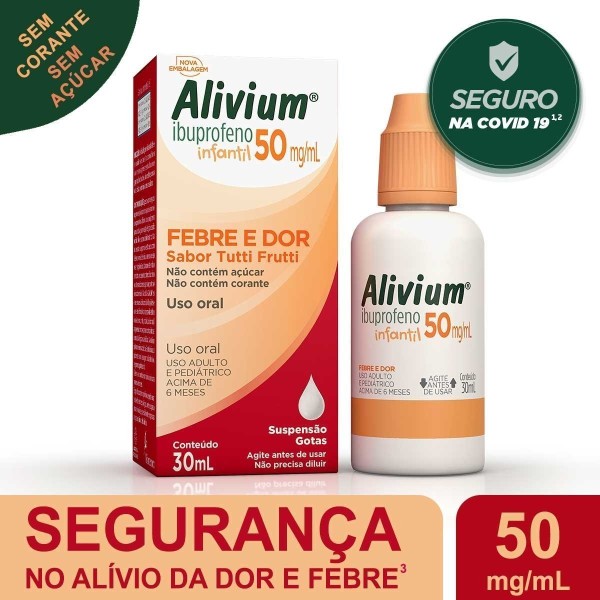 Encontraproduto.com.br - Analgésico e Antitérmico Alivium Infantil 50mg/ml 30ml