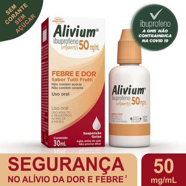 Encontraproduto.com.br - Analgésico e Antitérmico Alivium Infantil 50mg/ml 30ml