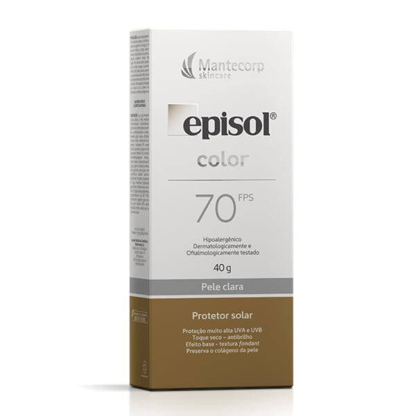 Encontraproduto.com.br - Episol Protetor Solar Rosto FPS70 Color Pele Clara 40g