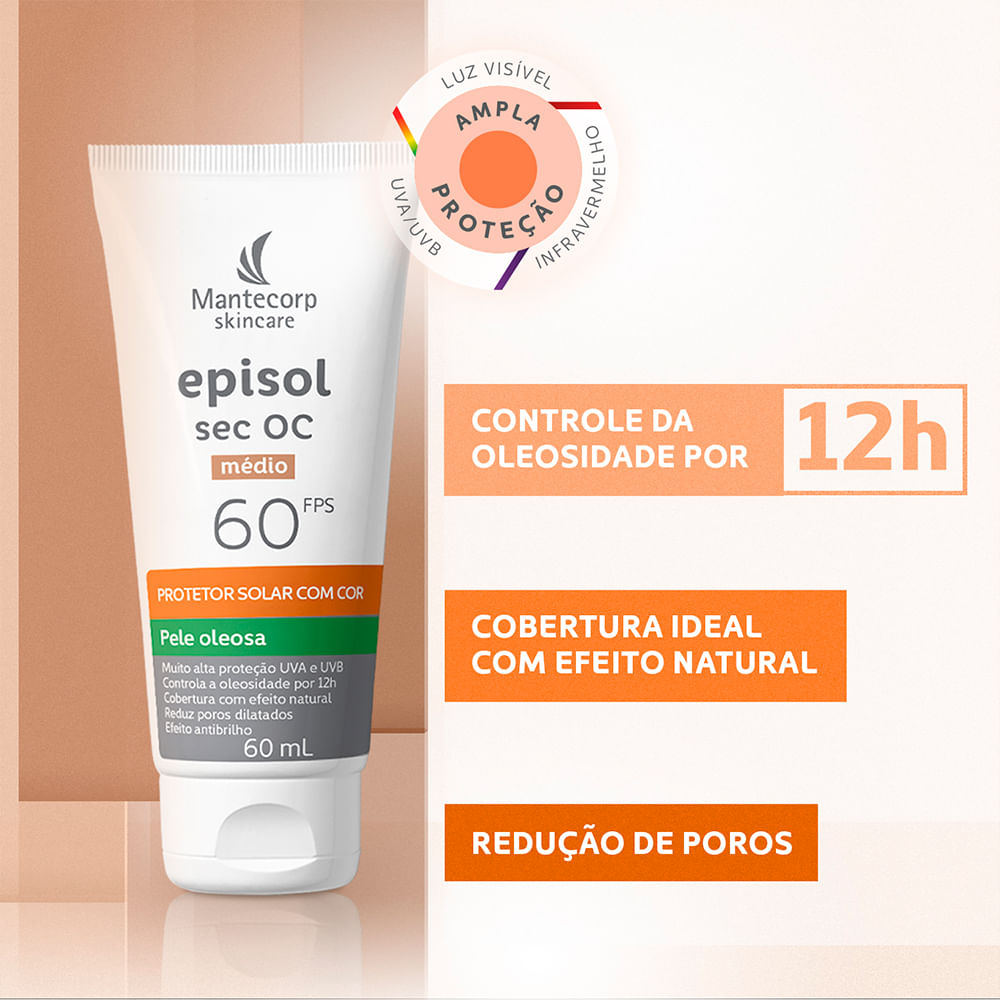 Encontraproduto.com.br - Protetor Solar Facial  Episol Médio Escuro FPS60-60ml