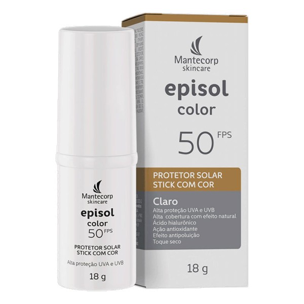 Encontraproduto.com.br - Protetor Solar Facial Episol Color Stick FPS 50 Claro 18g