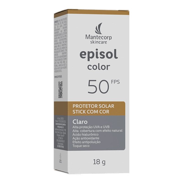 Encontraproduto.com.br - Protetor Solar Facial Episol Color Stick FPS 50 Claro 18g