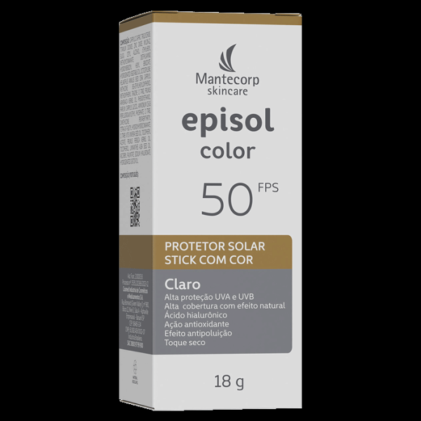 Encontraproduto.com.br - Protetor Solar Facial Episol Color Stick FPS 50 Claro 18g