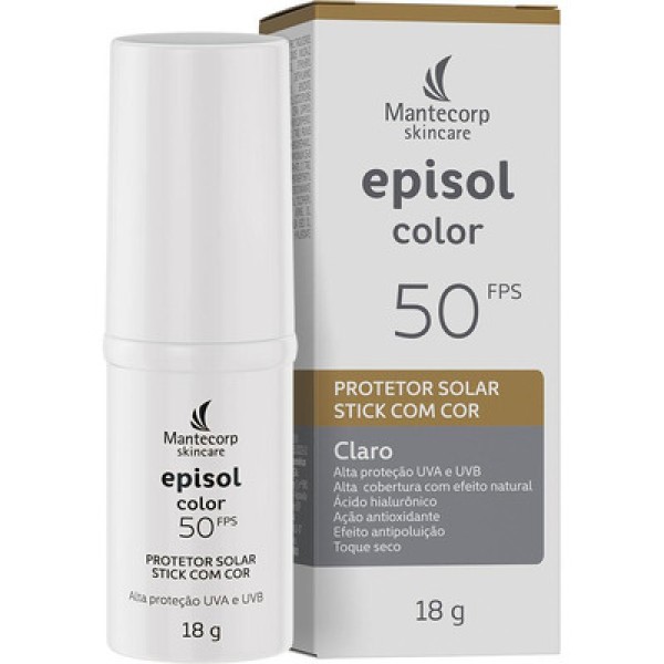 Encontraproduto.com.br - Protetor Solar Facial Episol Color Stick FPS 50 Claro 18g