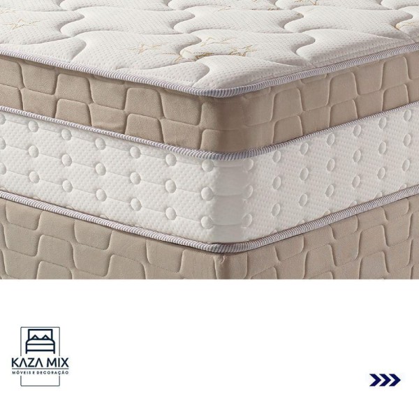 Encontraproduto.com.br - Cama Box Com Baú Branco E Colchão Queen King Best Anjos
