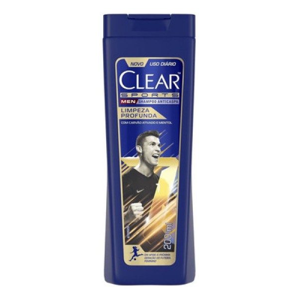 Shampoo Clear Men Anticaspa Limpeza Profunda Frasco 200ml
