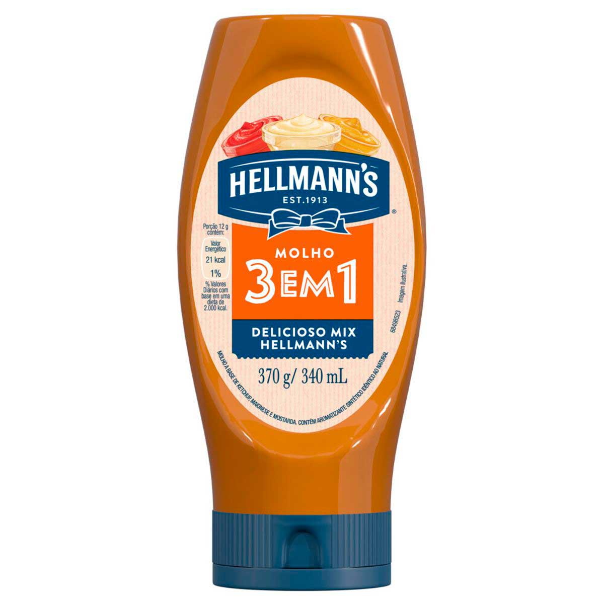 Encontraproduto.com.br - Molho Hellmanns 3 em 1 Squeeze 370g