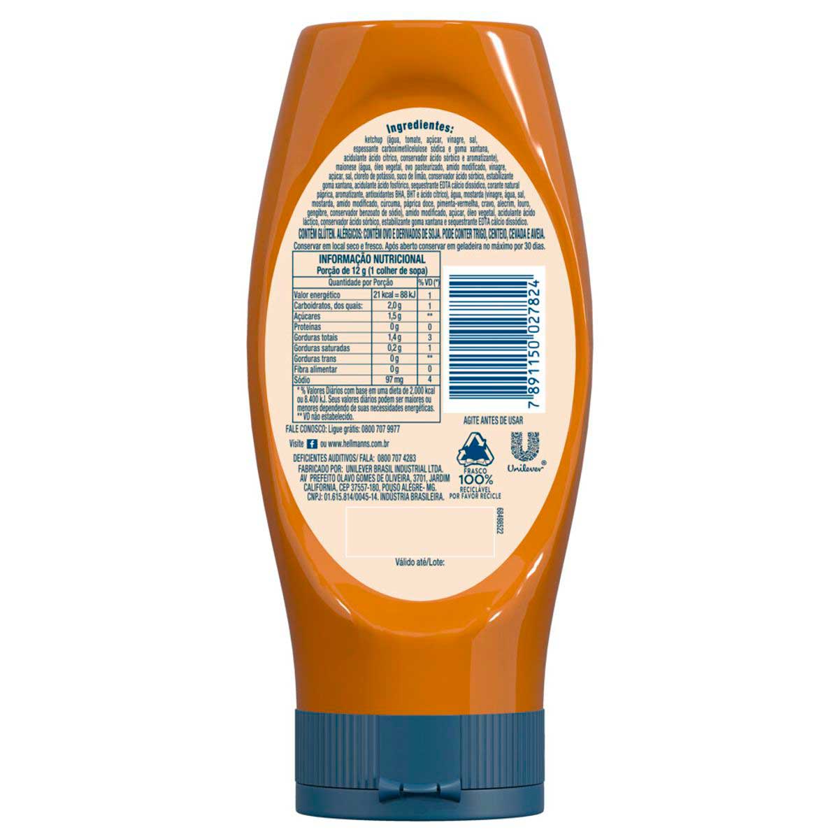Encontraproduto.com.br - Molho Hellmanns 3 em 1 Squeeze 370g