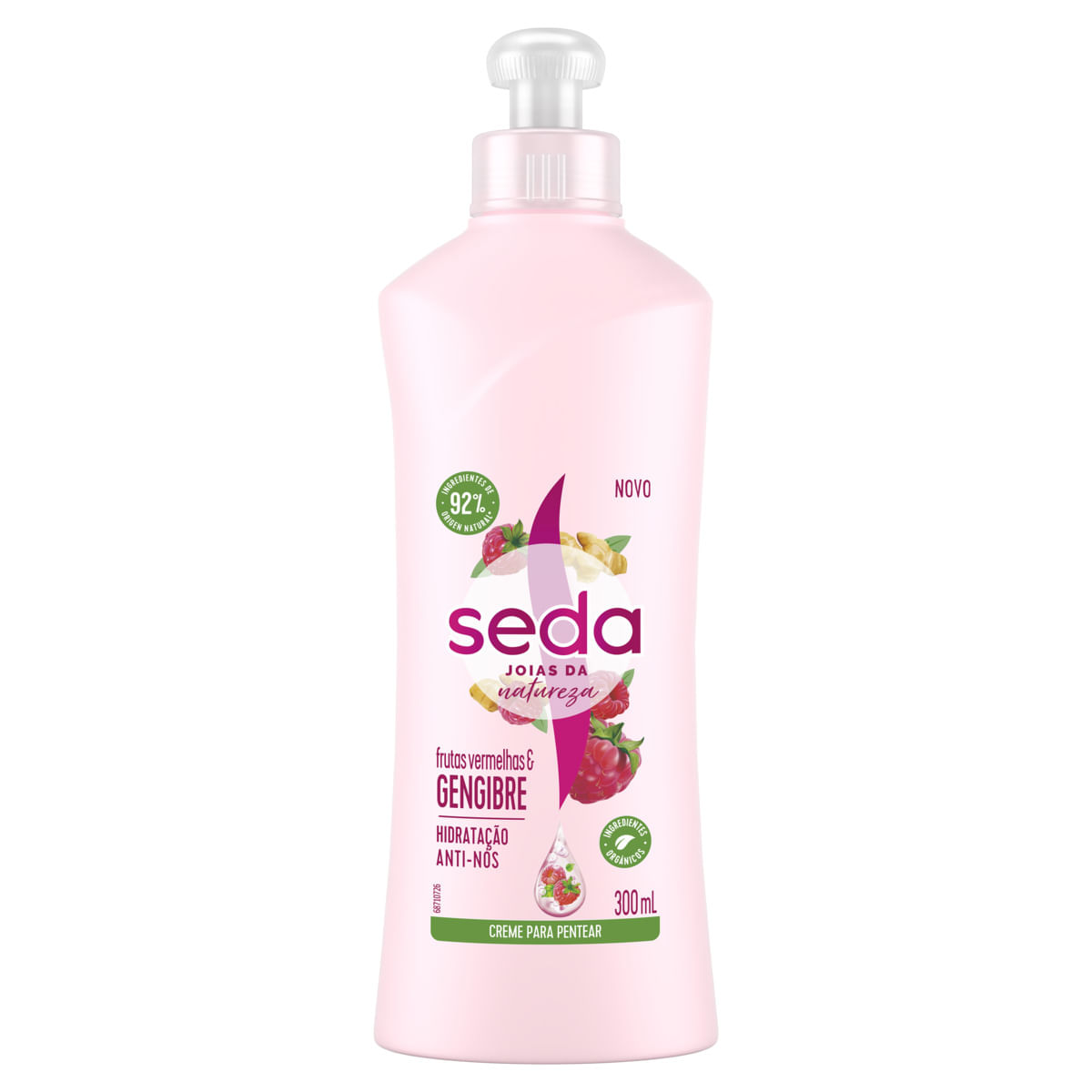 Encontraproduto.com.br - Creme para Pentear Frutas Vermelhas & Gengibre Seda Joias da Natureza  300ml