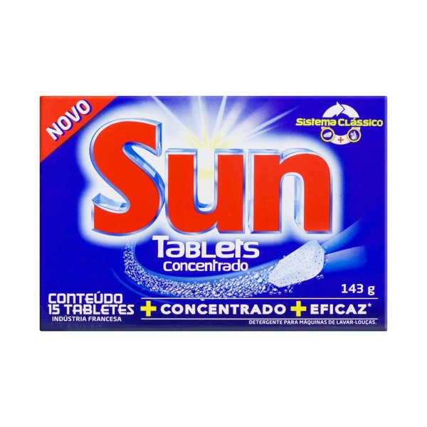 Encontraproduto.com.br - Detergente para Máquina de Lavar Louça em Tablete Sun Concentrado 143g