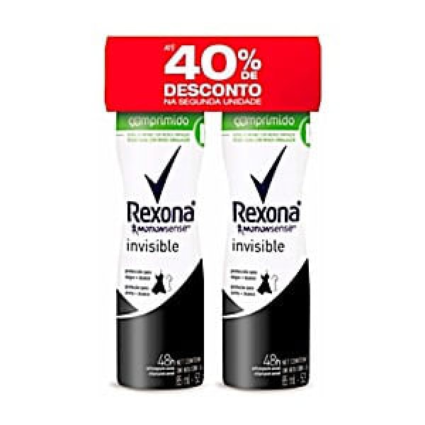 Encontraproduto.com.br - Desodorante Rexona Invisible Aerossol Comprimido 53g Com 02 Unidades Preço Especial