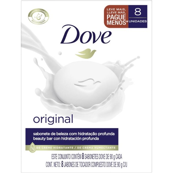 Encontraproduto.com.br - Sabonete em Barra Dove Original 90g Com 8 Unidades