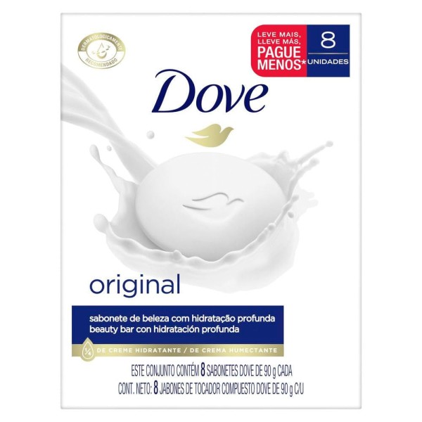 Encontraproduto.com.br - Sabonete em Barra Dove Original 90g Com 8 Unidades