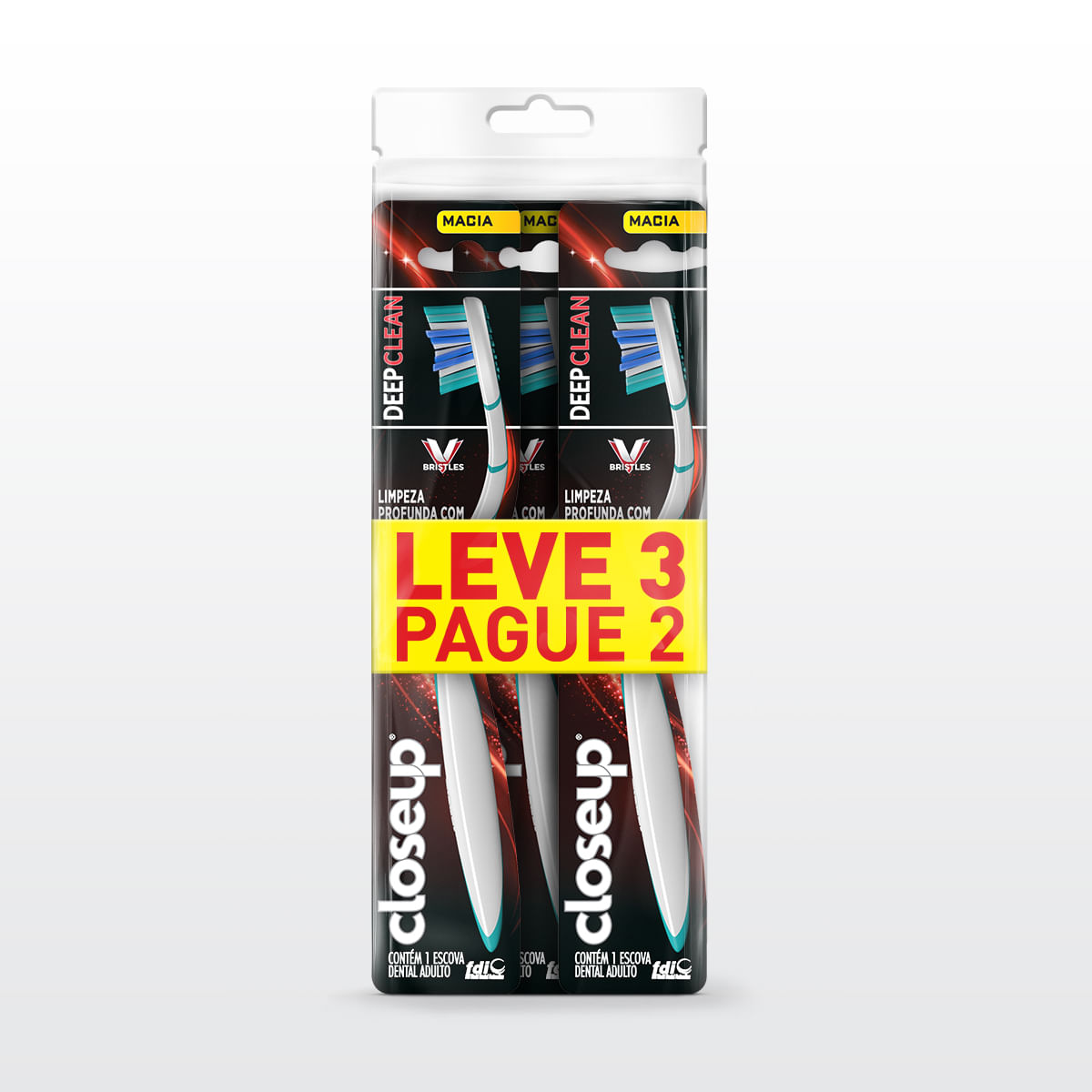 Escova Dental Close Up Deep Clean Macia Leve 3 Pague 2